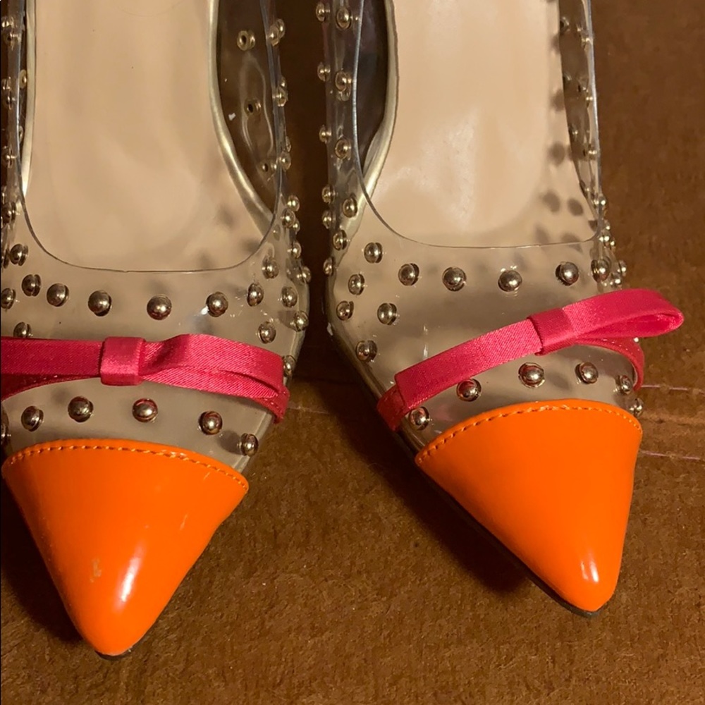 Rainbow Cat Pink / Orange See Through Heels - Picture 4 of 8